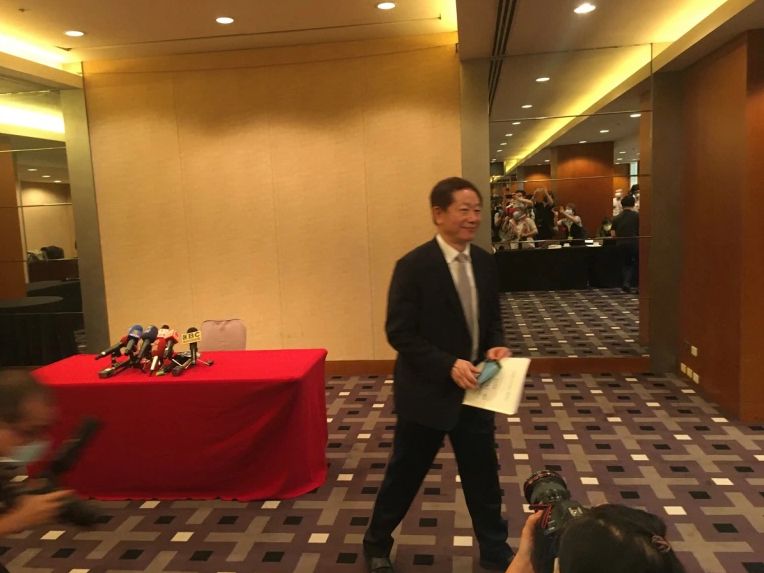 台积电董事长刘铭文在台湾新竹举行的新闻发布会上。（拍摄：EE Times的Alan Patterson）