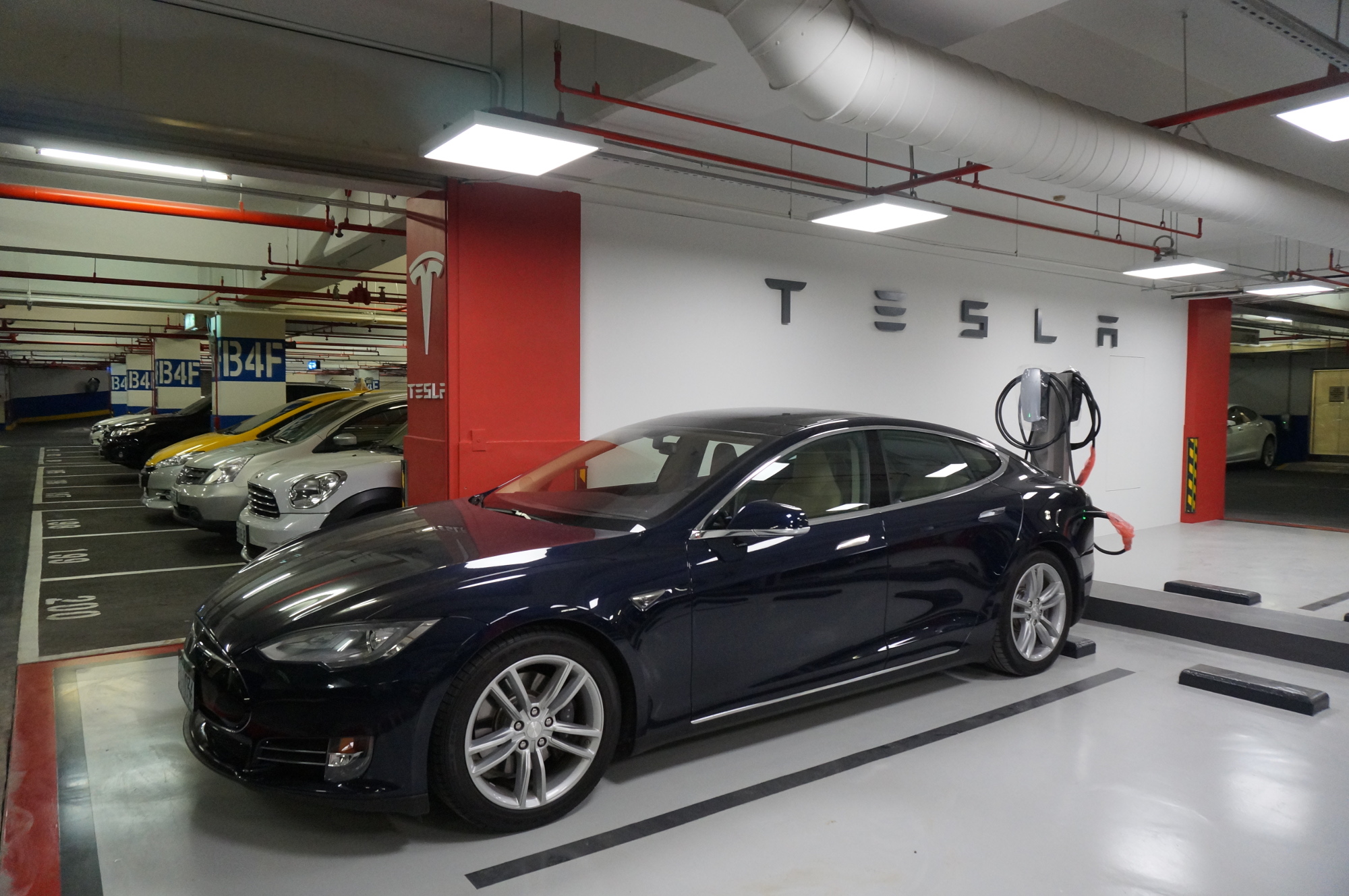 Tesla-Parking-in-Department-Store