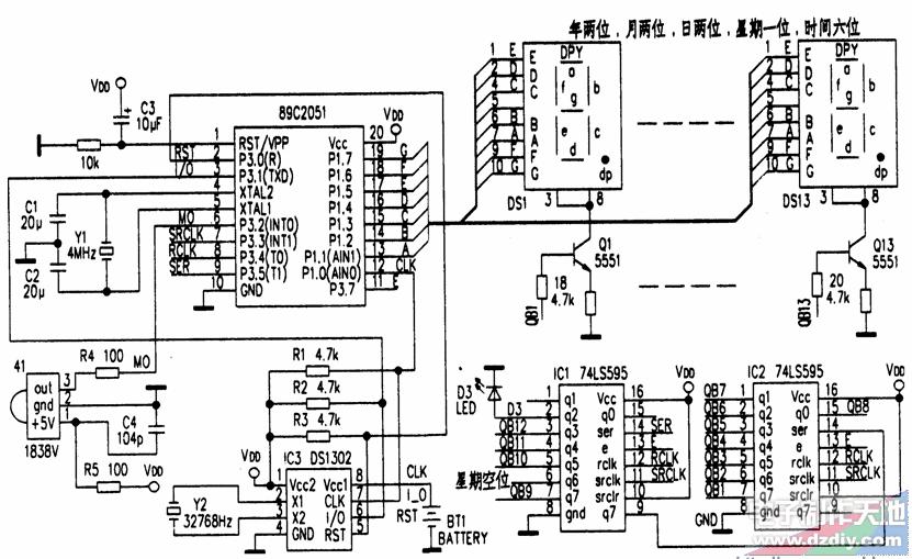 基于AT89C2051单片机制作的电子万年历的原理及设计