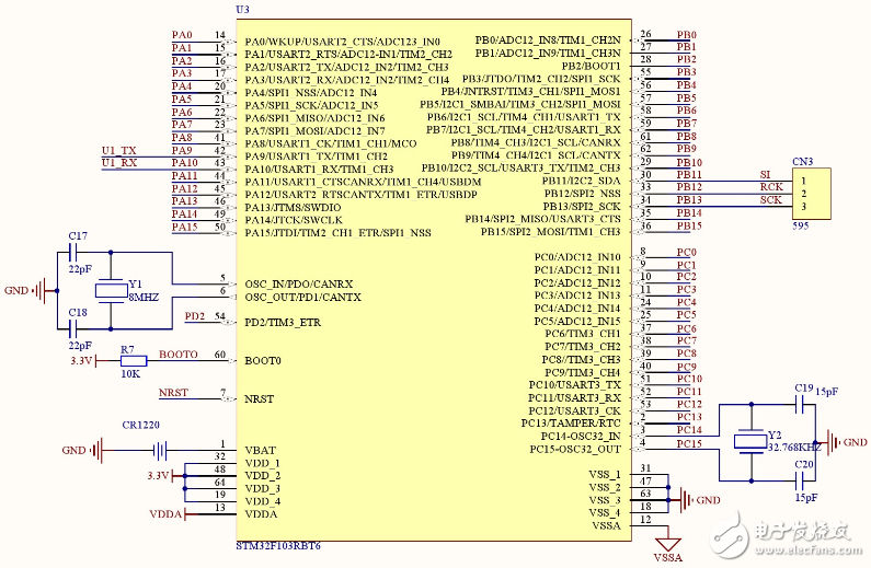 stm32f103rct6最小系统原理图