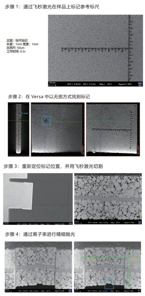 Versa + FIB-SEM + Fs-laser 关联测试 来源：蔡司