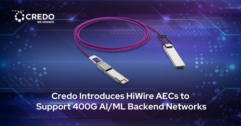 Credo 推出系列AEC产品以支持400G AI/ML后端网络