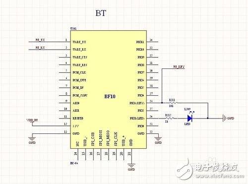 STM32单片机控制蓝牙的电路