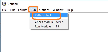 单击Run> Python Shell打开shel