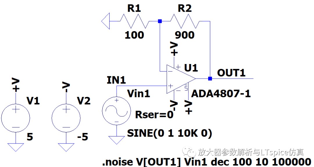 均方根(RMS)噪声转换之放大器的噪声