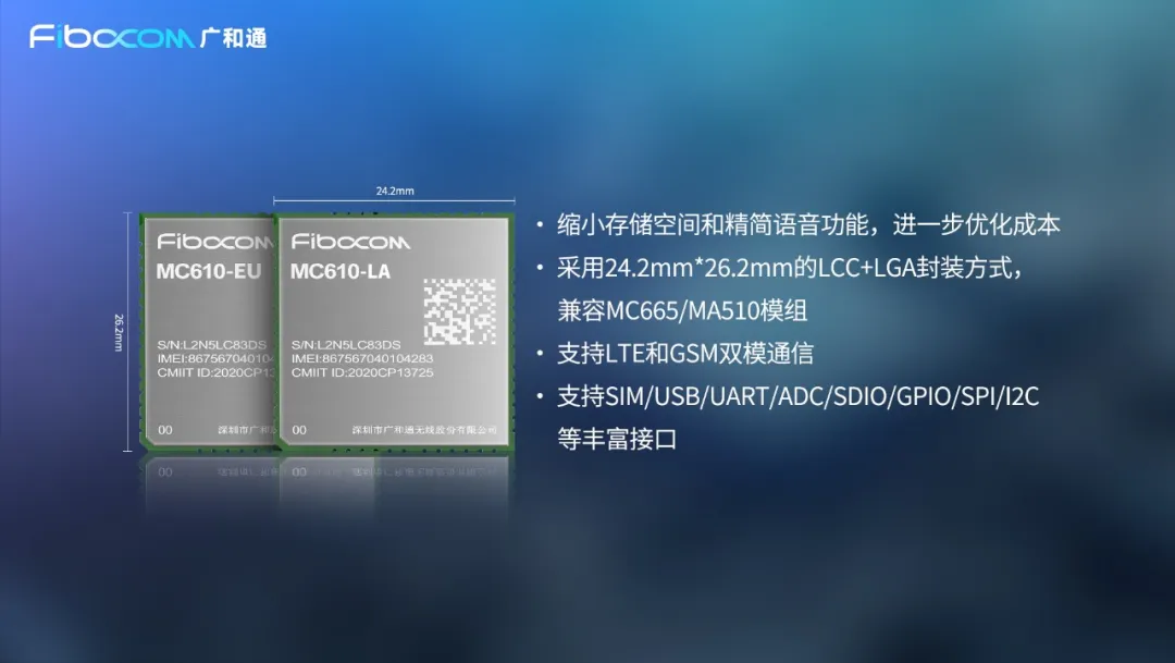 广和通发布新一代LTE Cat.1 bis模组MC610-EU/LA