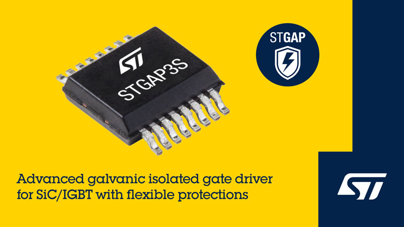 ST 先进的电隔离栅极驱动器 STGAP3S为 IGBT 和 SiC MOSFET 提供灵活的保护功能