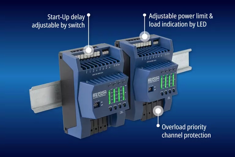 RECOM推出新型 DIN 导轨智能保护模块